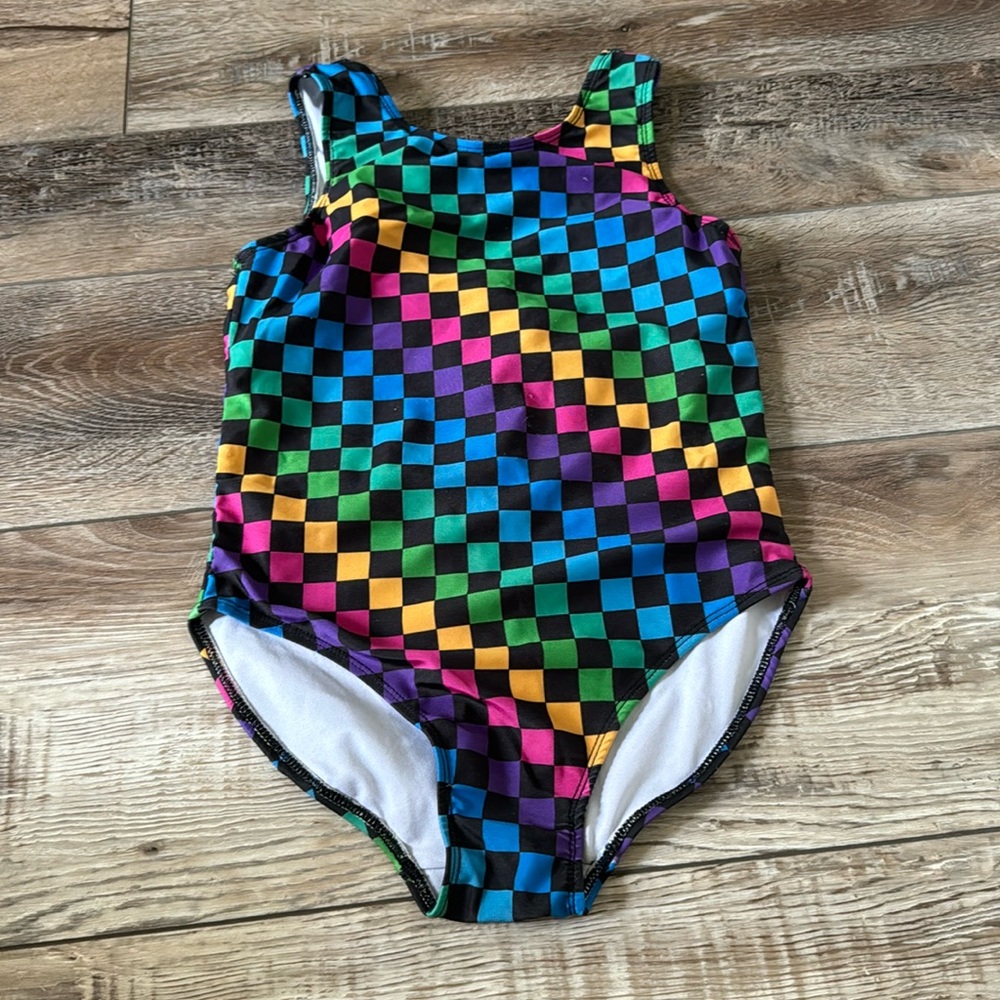 Girls Size 11/12 Checkered Leotard Gymnastics Dance